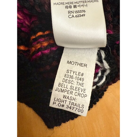 Mother The Bell-Sleeve Jumper Crop in Light Trails NWT Small $325 - Picture 7 of 11